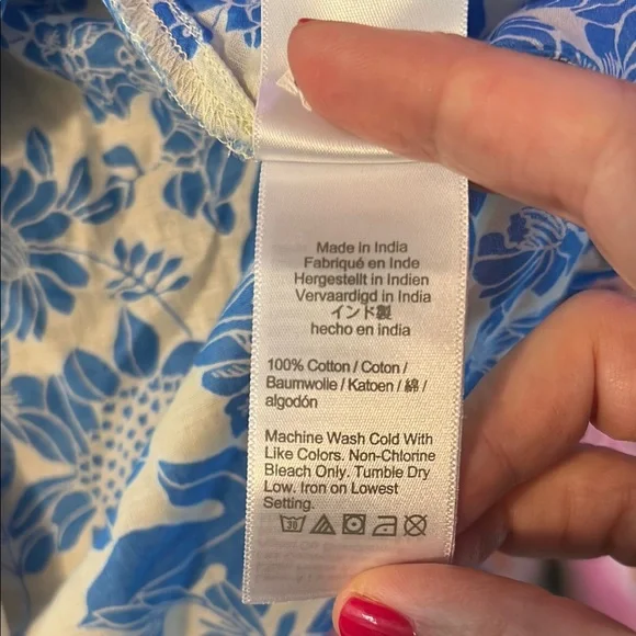 J. Crew Blue and White Swim Coverup with Adjustable Shoulder Ties - Picture 5 of 5